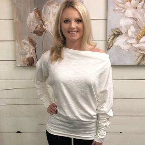 Zipper Detail Knit Top - Ivory